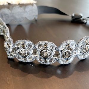 Altar’d State silver Bee-line flower embellished belt..